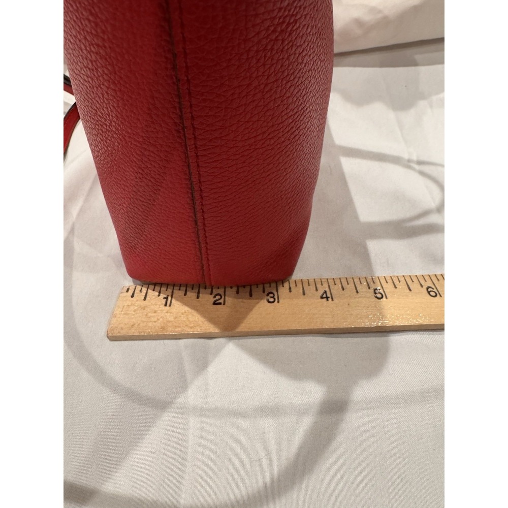 Alexander McQueen Red Pebbled Leather Mini Tote Crossbody Bag Gold Hardware - Picture 14 of 14